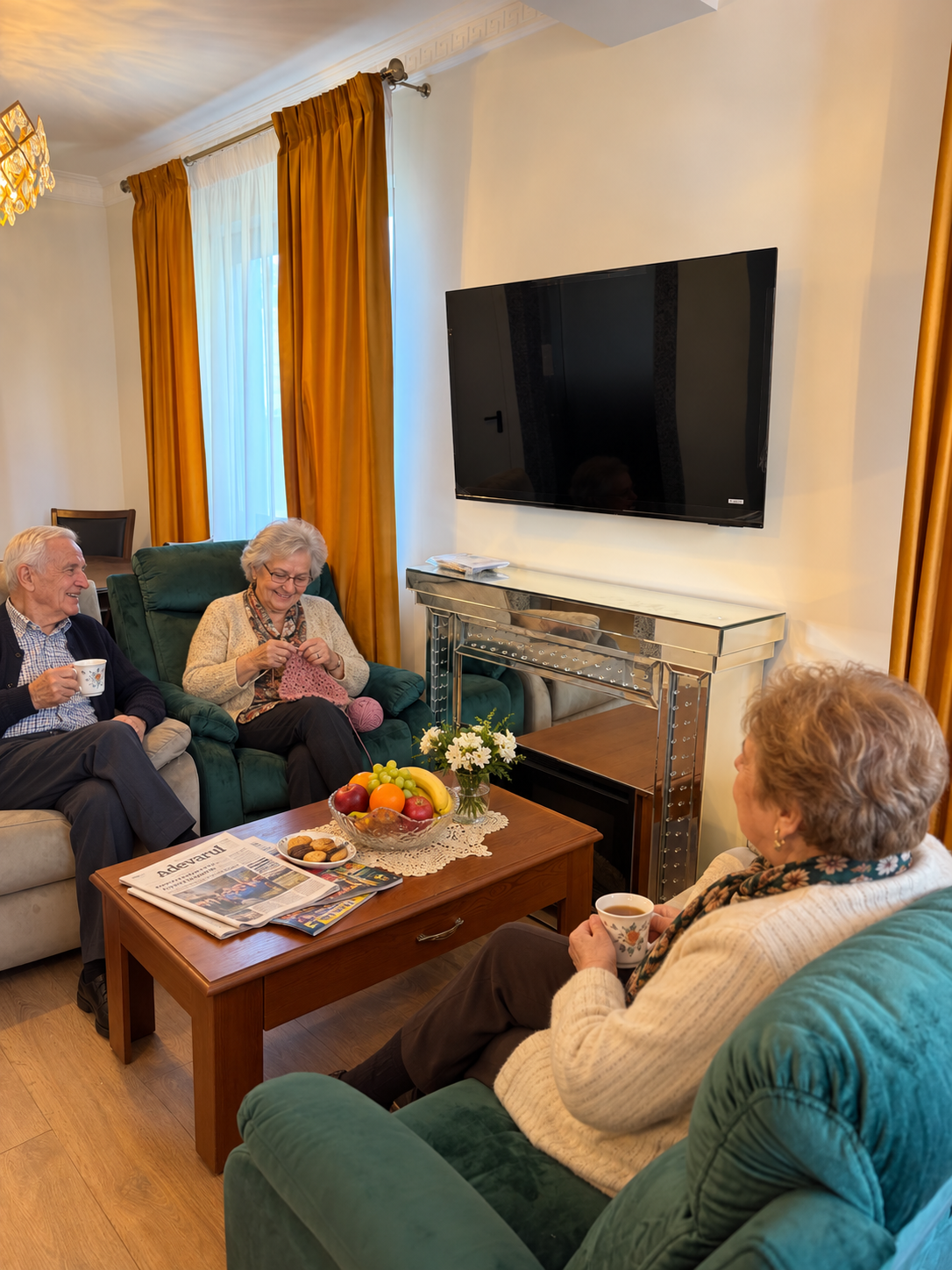 Cozy Senior Tea and Crochet Gathering